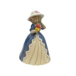 Flower Girl Vintage Southern Belle Ceramic Bell w/Clapper Cake Topper Figurine